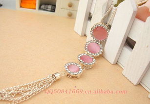 特價促銷 韓版貓眼石流蘇多層毛衣鏈，時尚批發優選